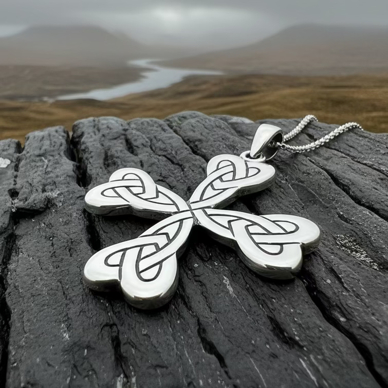 Ethereal Celtic Cross Necklace in Sterling Silver