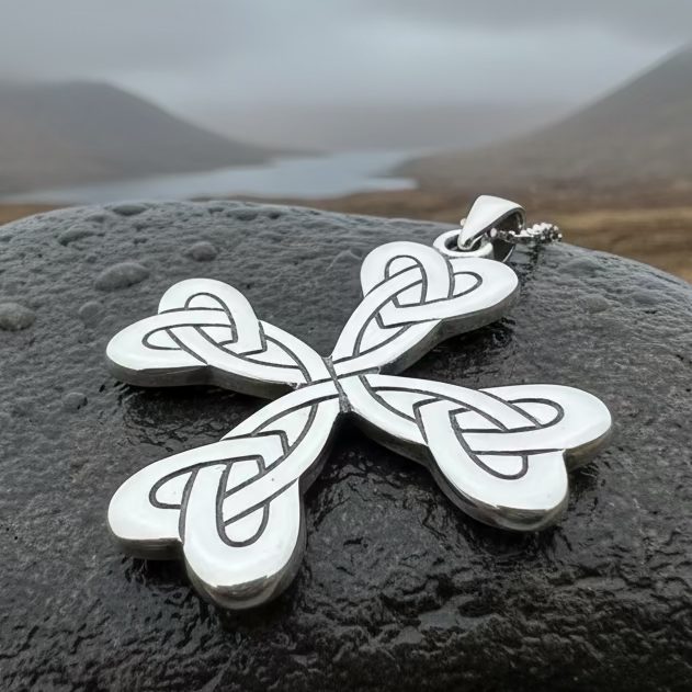 Ethereal Celtic Cross Necklace in Sterling Silver