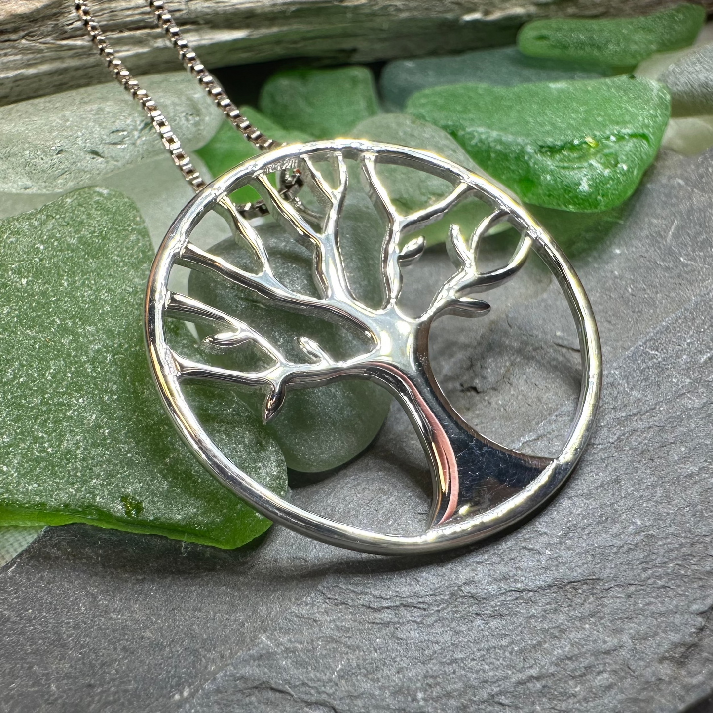 Minimalist Tree of Life Necklace in sterling silver