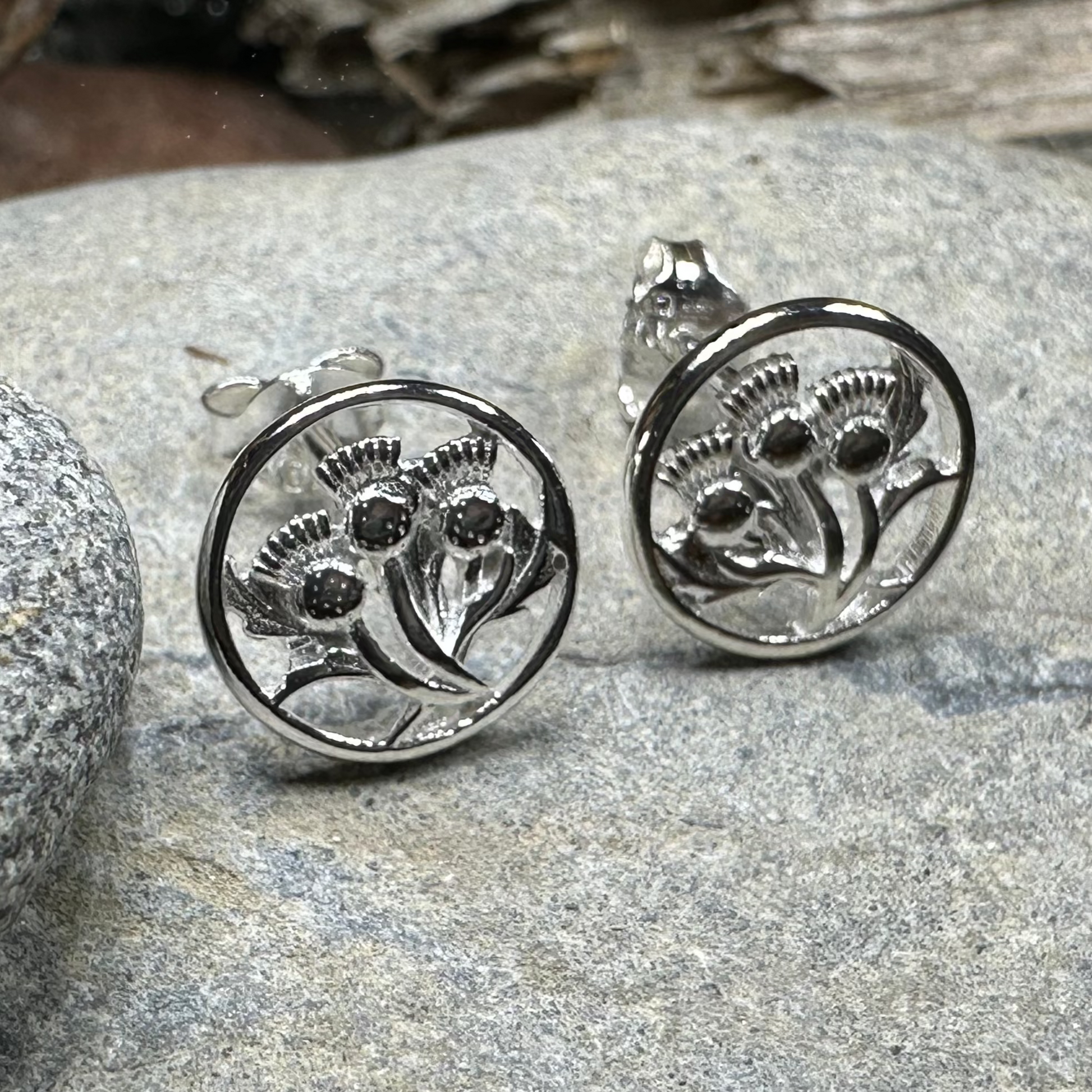 Dolina Thistle Stud Earrings — view 3