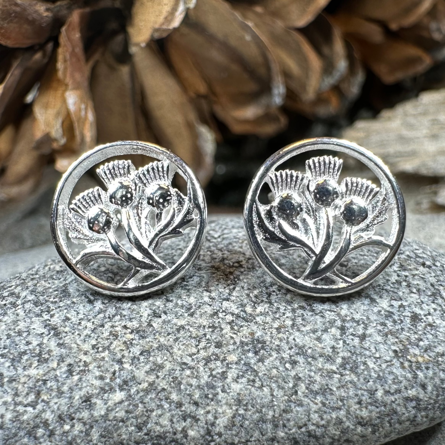 Dolina Thistle Stud Earrings — view 2