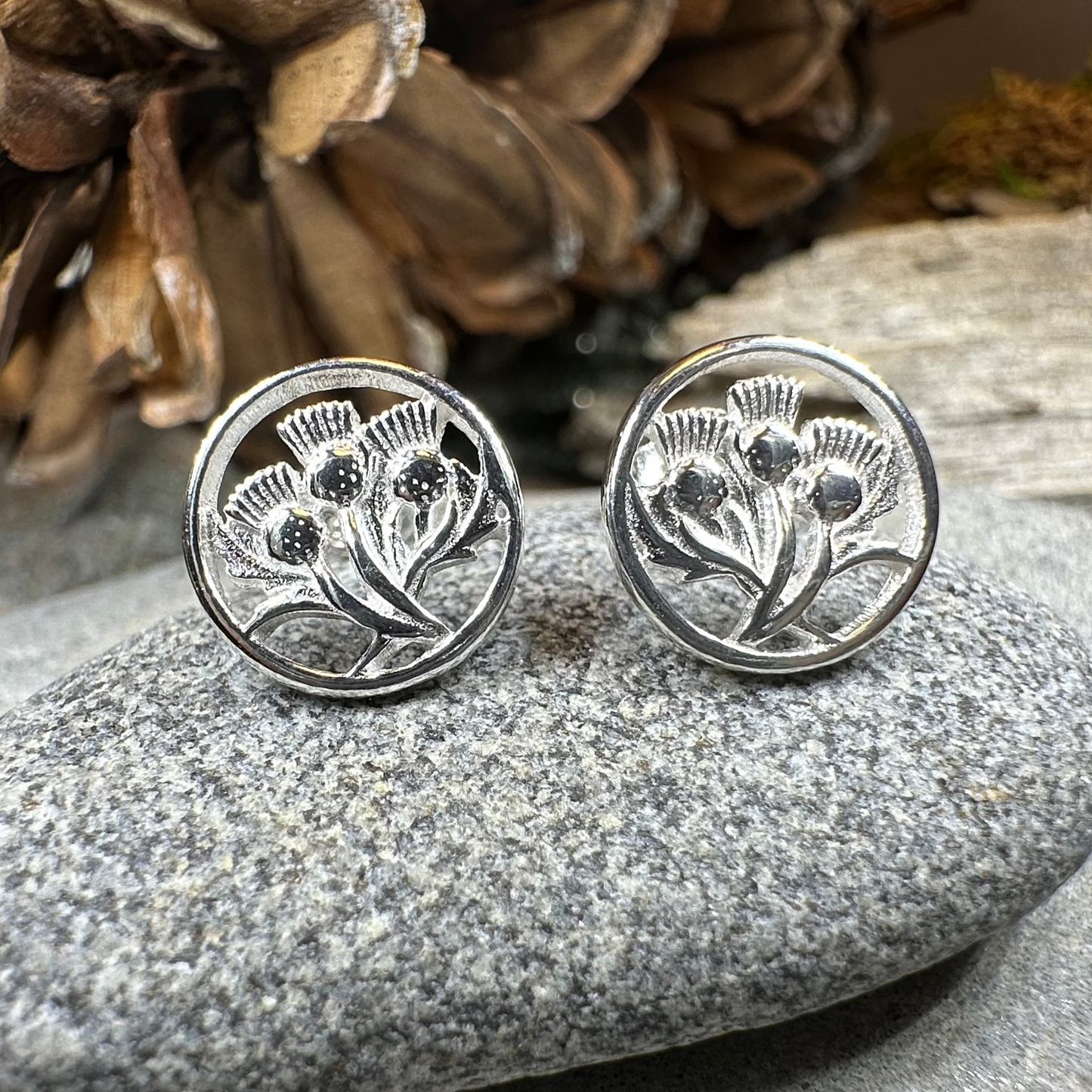 Dolina Thistle Stud Earrings — view 7