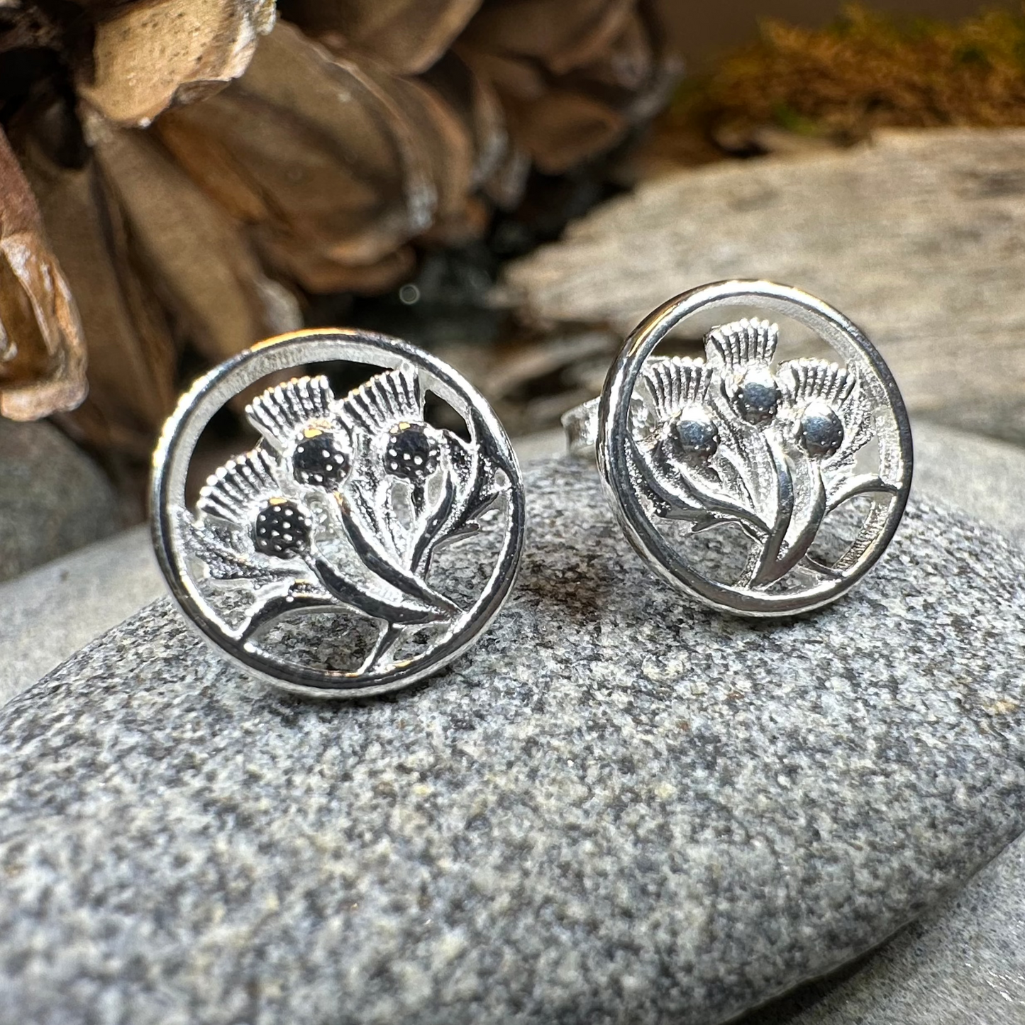 Dolina Thistle Stud Earrings — view 4