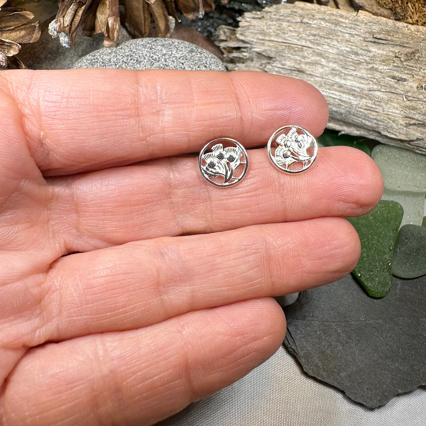 Dolina Thistle Stud Earrings — view 5