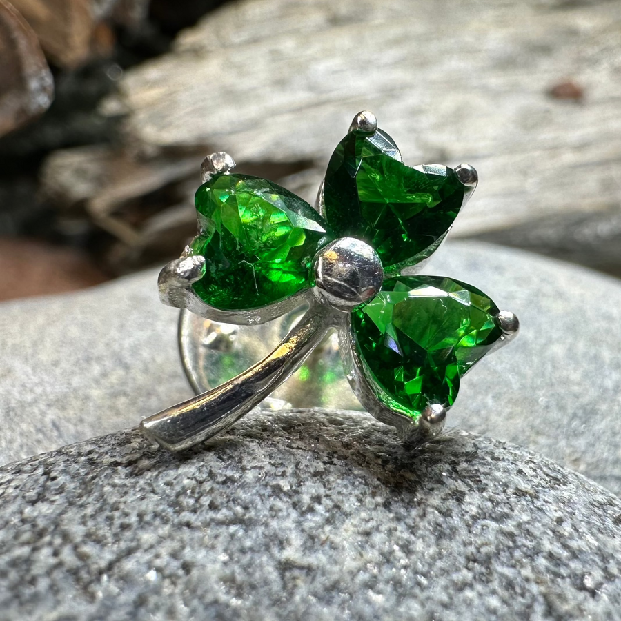 Irish Forever Shamrock Lapel Pin in Sterling Silver