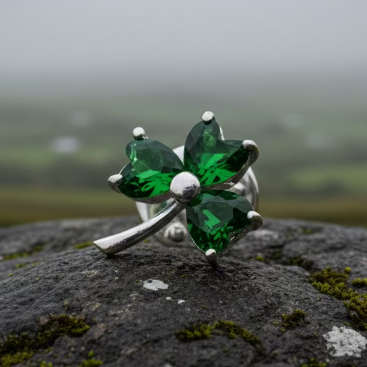 Irish Forever Shamrock Lapel Pin in Sterling Silver