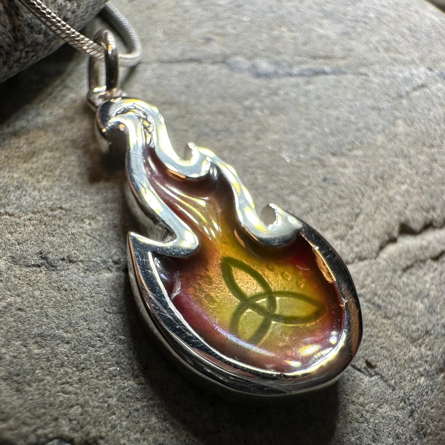 Mystical Celtic Flame Necklace - Handmade in Scotland