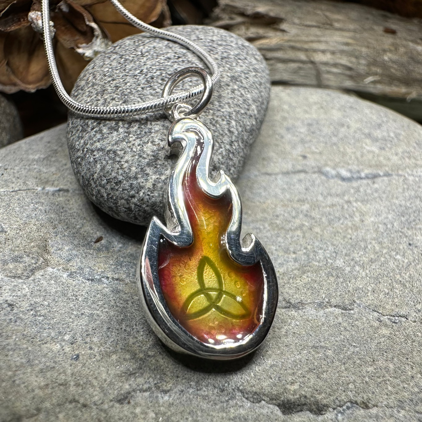 Mystical Celtic Flame Necklace - Handmade in Scotland
