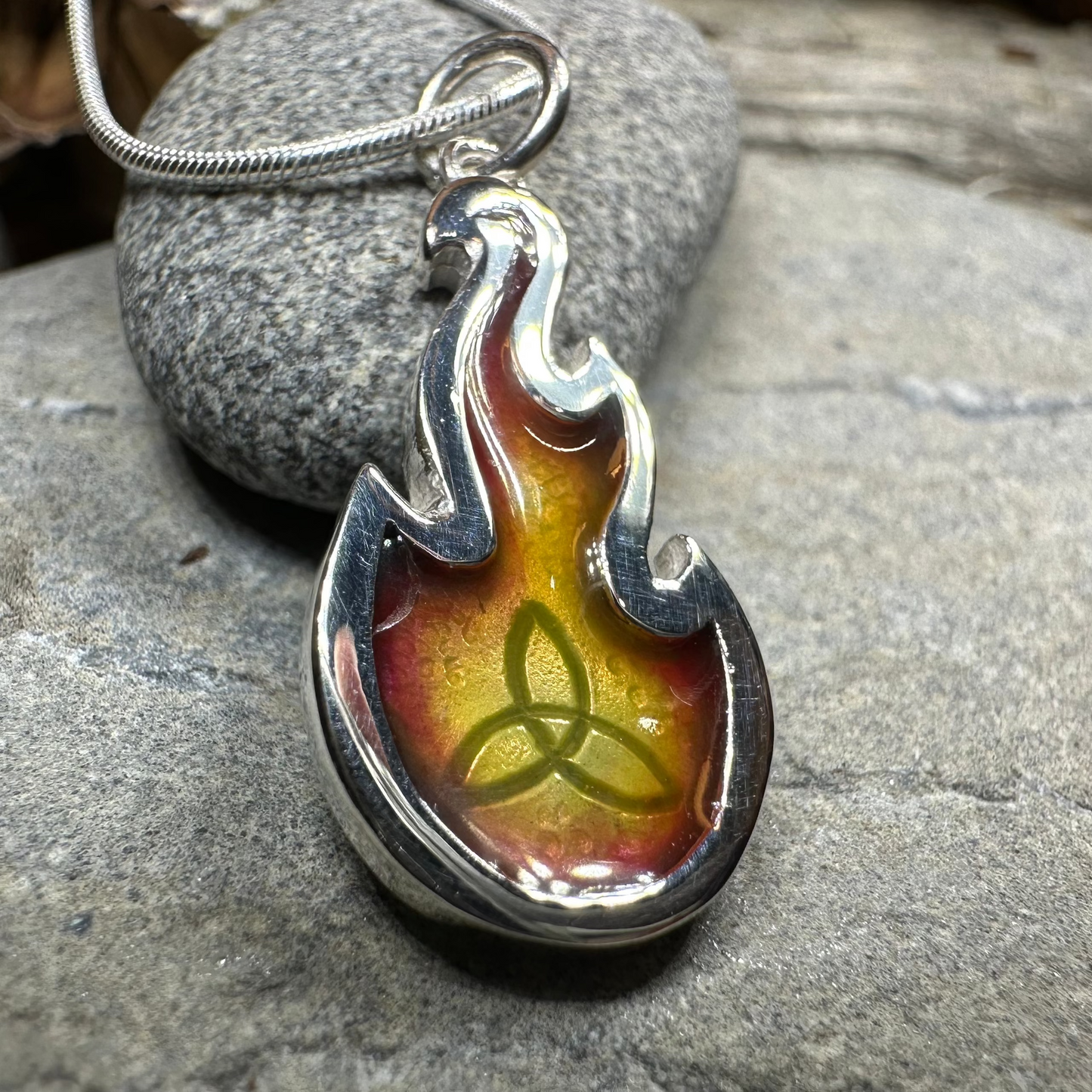 Mystical Celtic Flame Necklace - Handmade in Scotland
