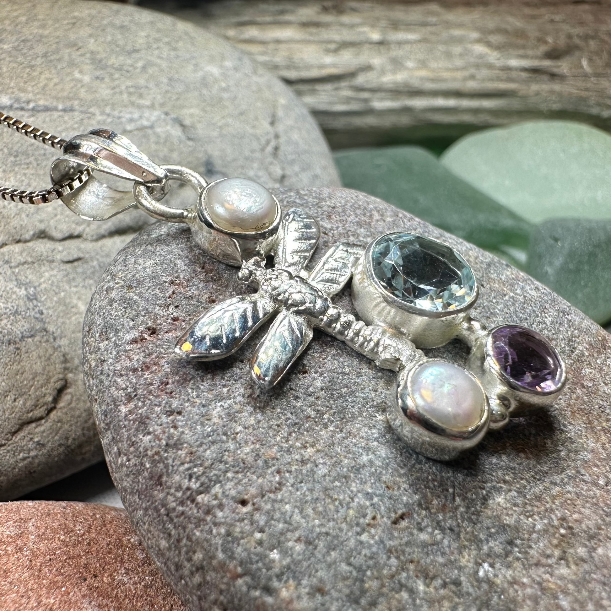 Morning Mist Dragonfly Necklace — view 3