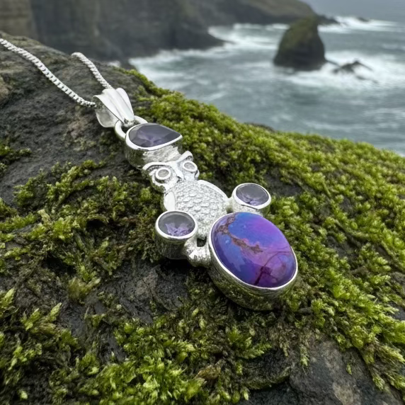 Verie Owl Necklace in sterling silver