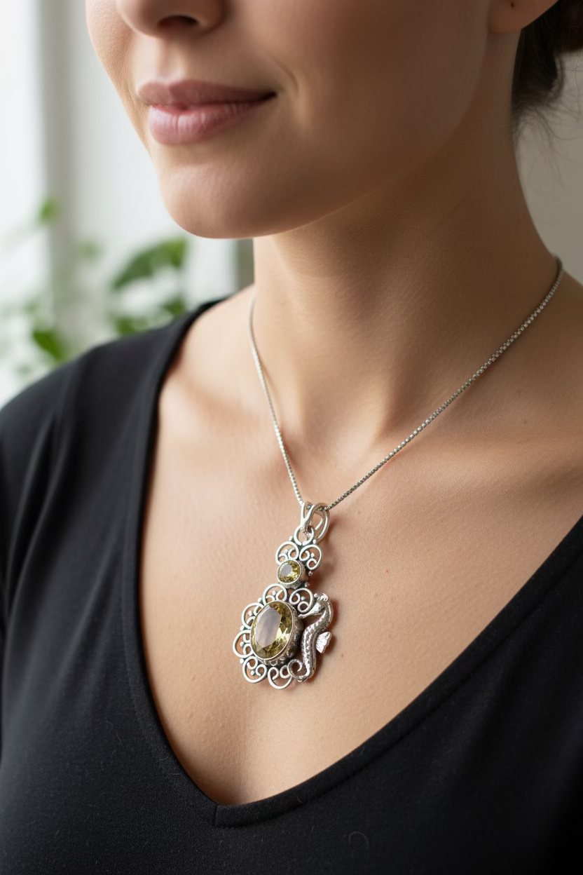 Seasong Seahorse Necklace — view 2