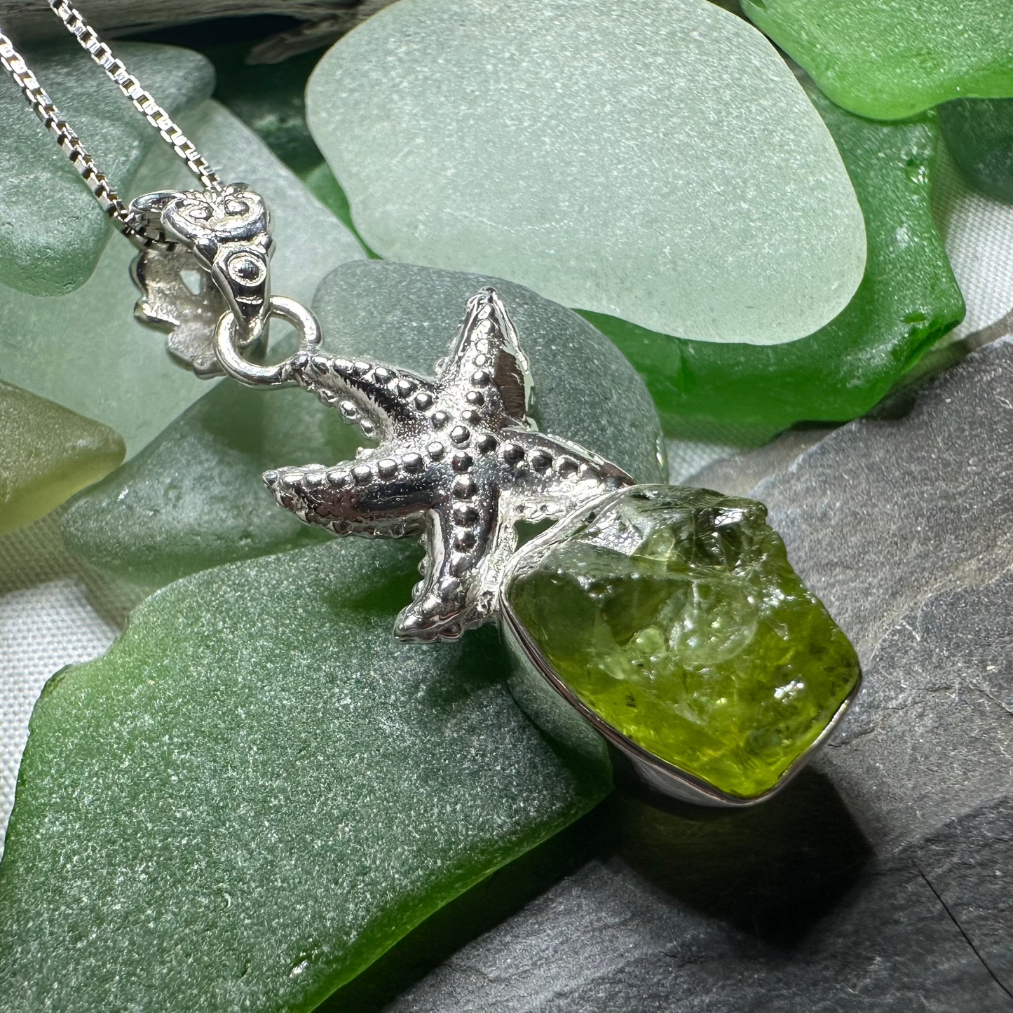 Starfish Peridot Necklace — view 5
