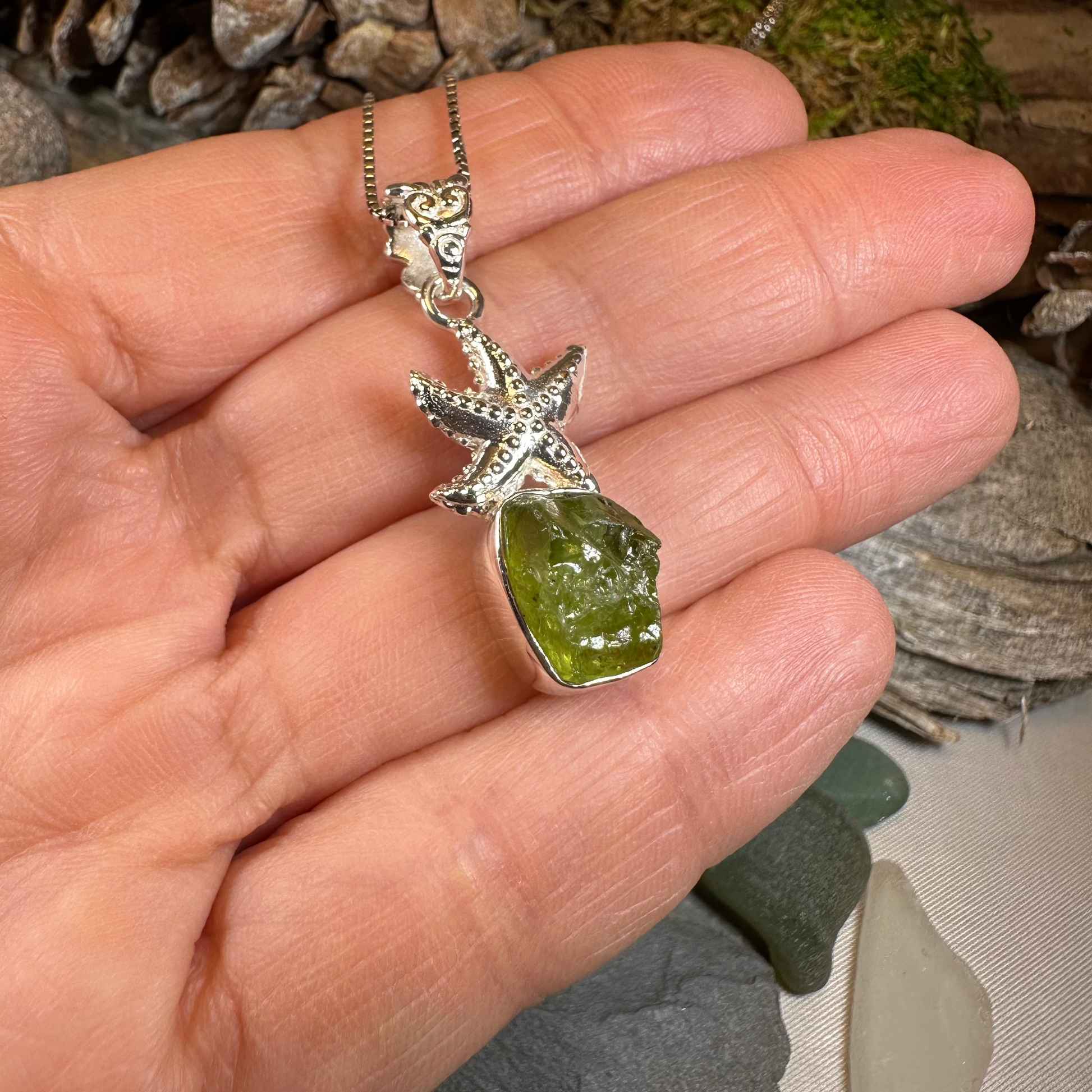 Starfish Peridot Necklace — view 4