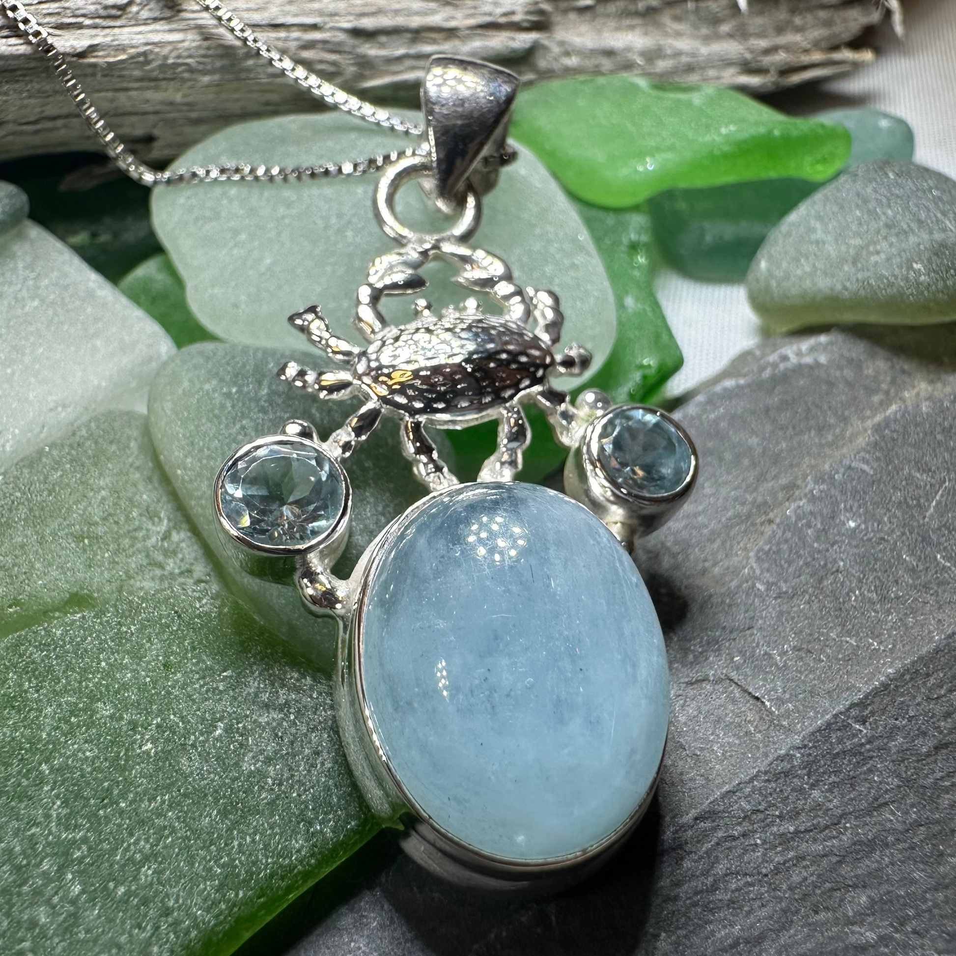 Carrie Crab Aquamarine Necklace — view 6