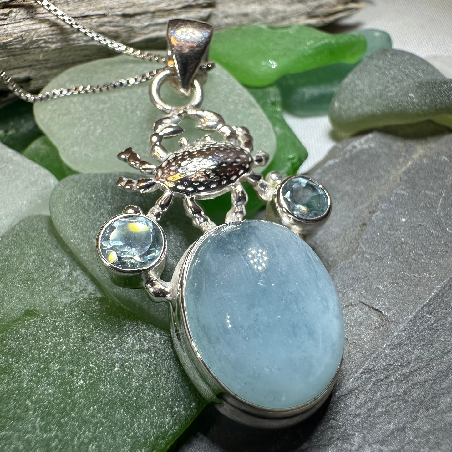 Carrie Crab Aquamarine Necklace — view 4