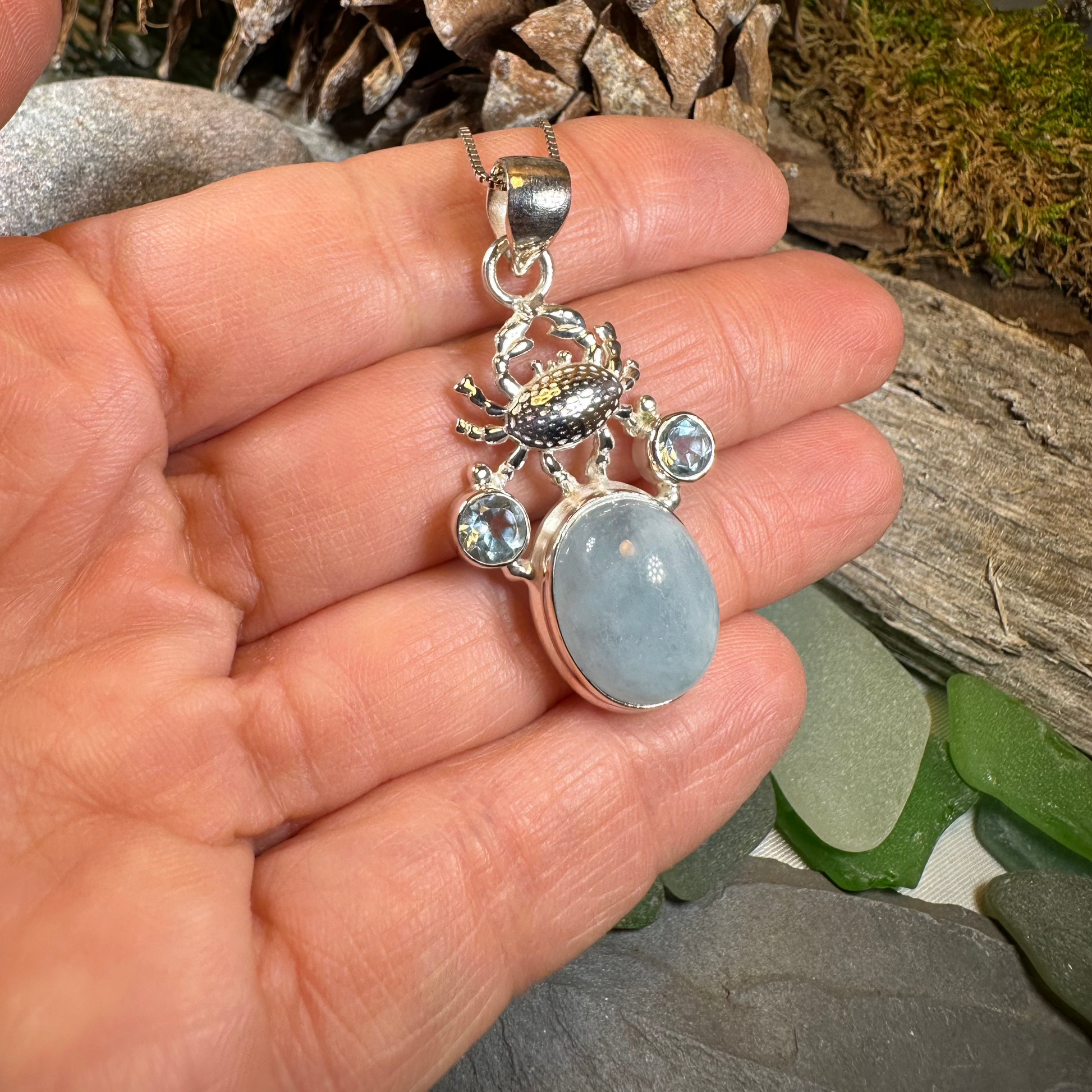 Carrie Crab Aquamarine Necklace — view 3