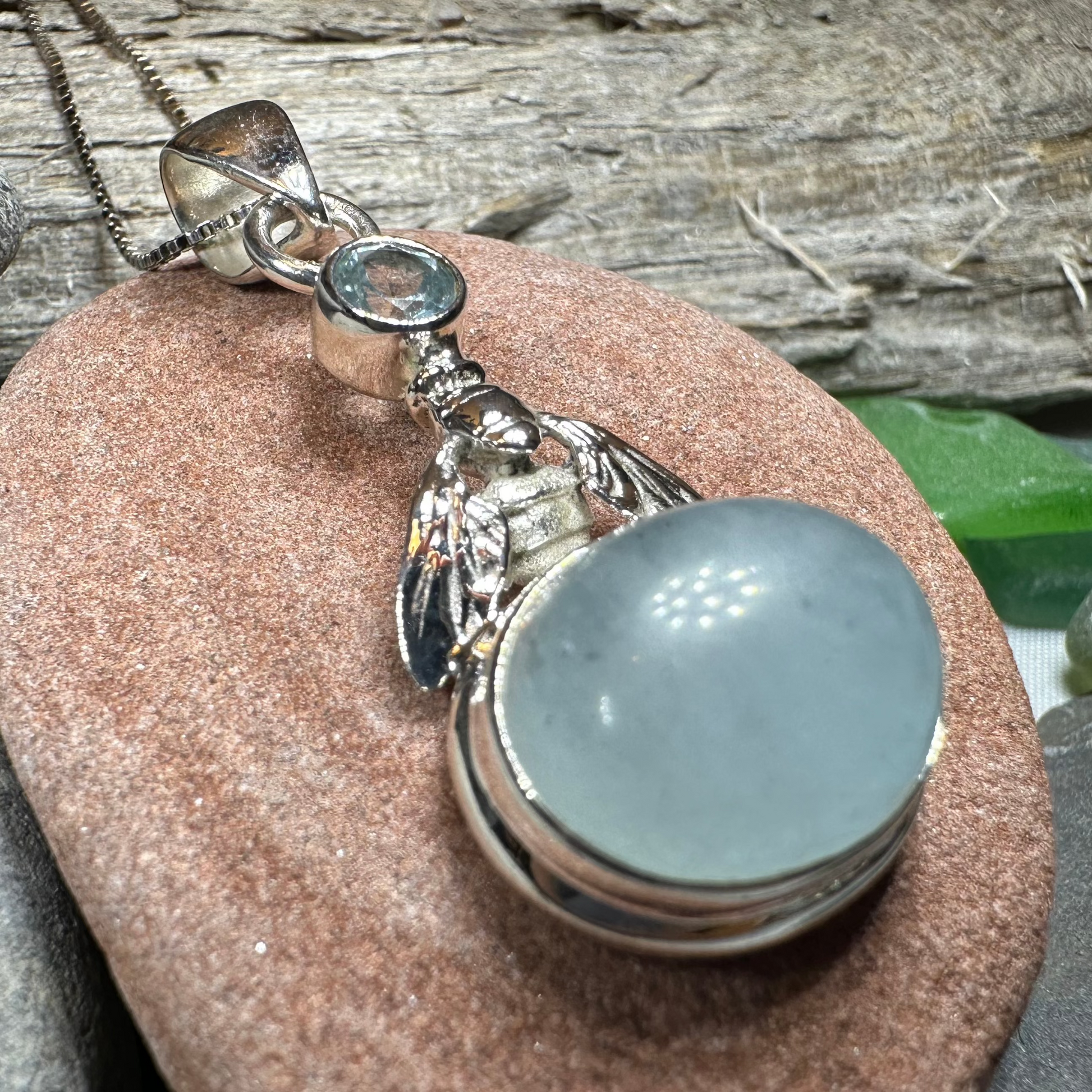 Bee Aquamarine Necklace — view 6
