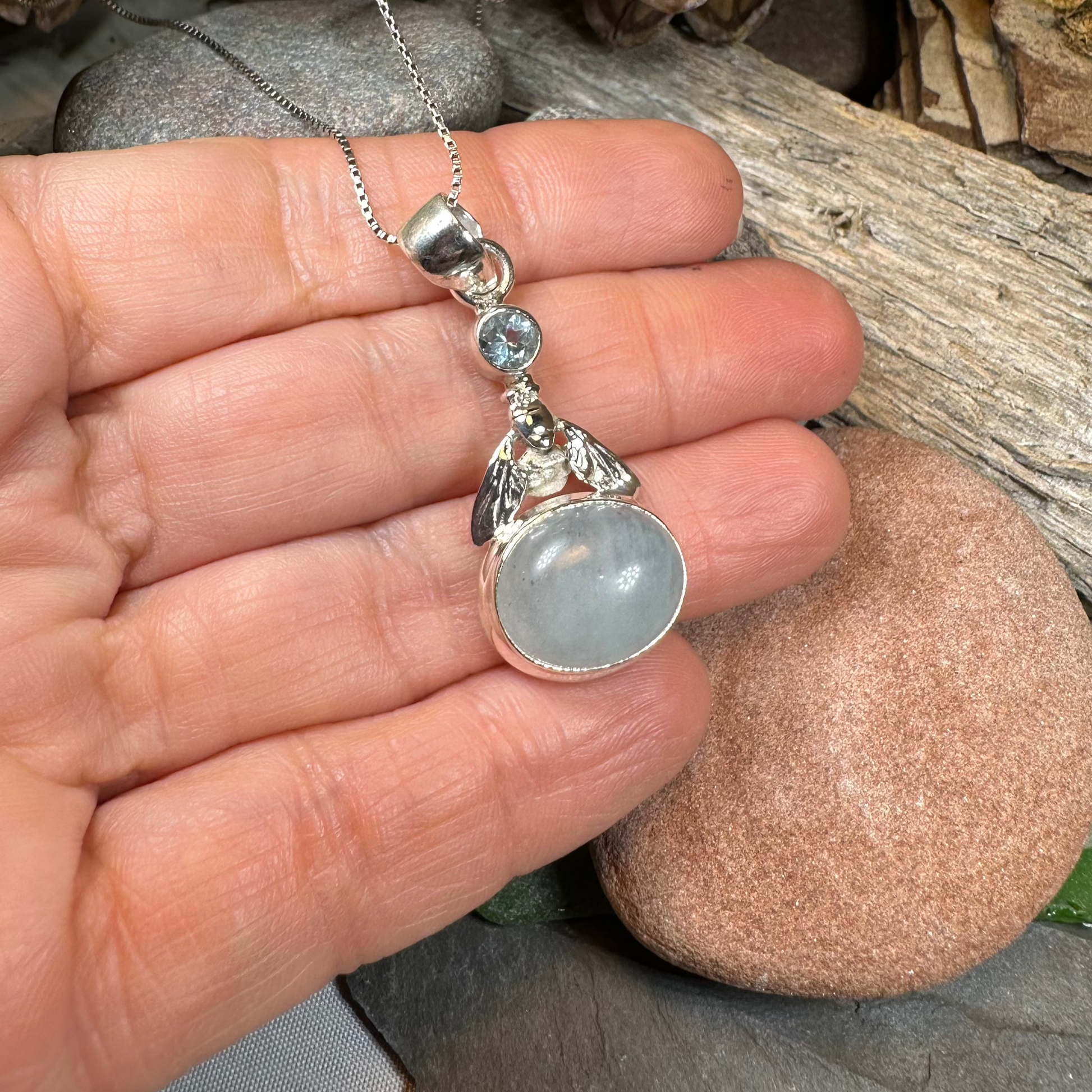 Bee Aquamarine Necklace — view 5