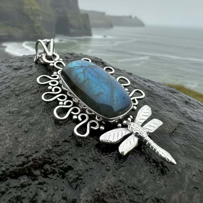 Zafira Dragonfly Necklace in sterling silver