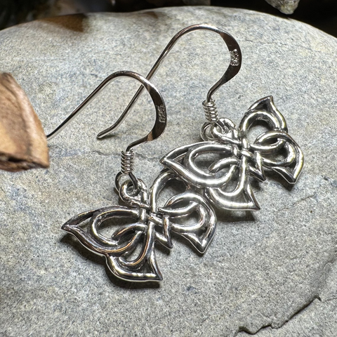 Load image into Gallery viewer, Flutter Celtic Butterfly Earrings
