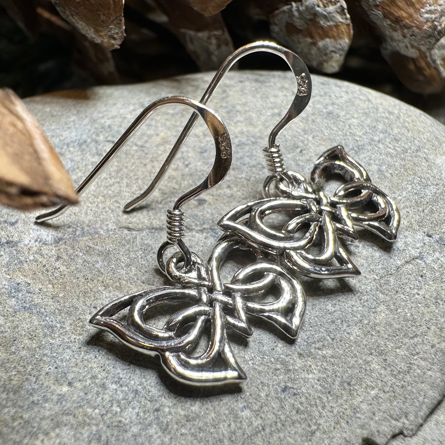 Flutter Celtic Butterfly Earrings in sterling silver