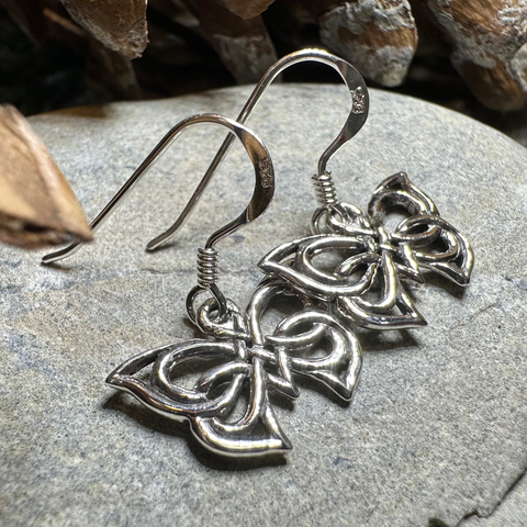 Load image into Gallery viewer, Flutter Celtic Butterfly Earrings
