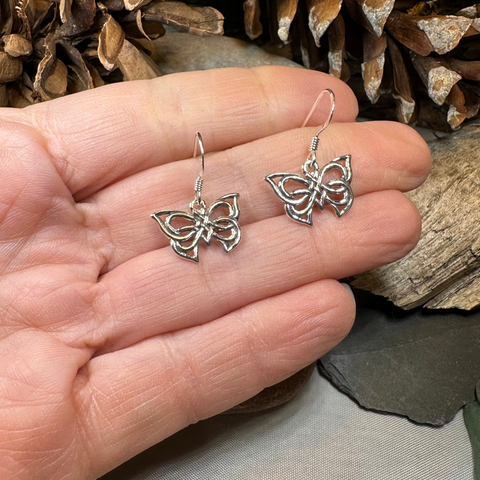 Load image into Gallery viewer, Flutter Celtic Butterfly Earrings
