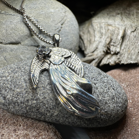 Load image into Gallery viewer, Adriel Angel Necklace in Sterling Silver
