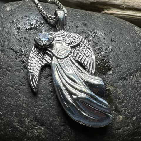 Load image into Gallery viewer, Adriel Angel Necklace in Sterling Silver
