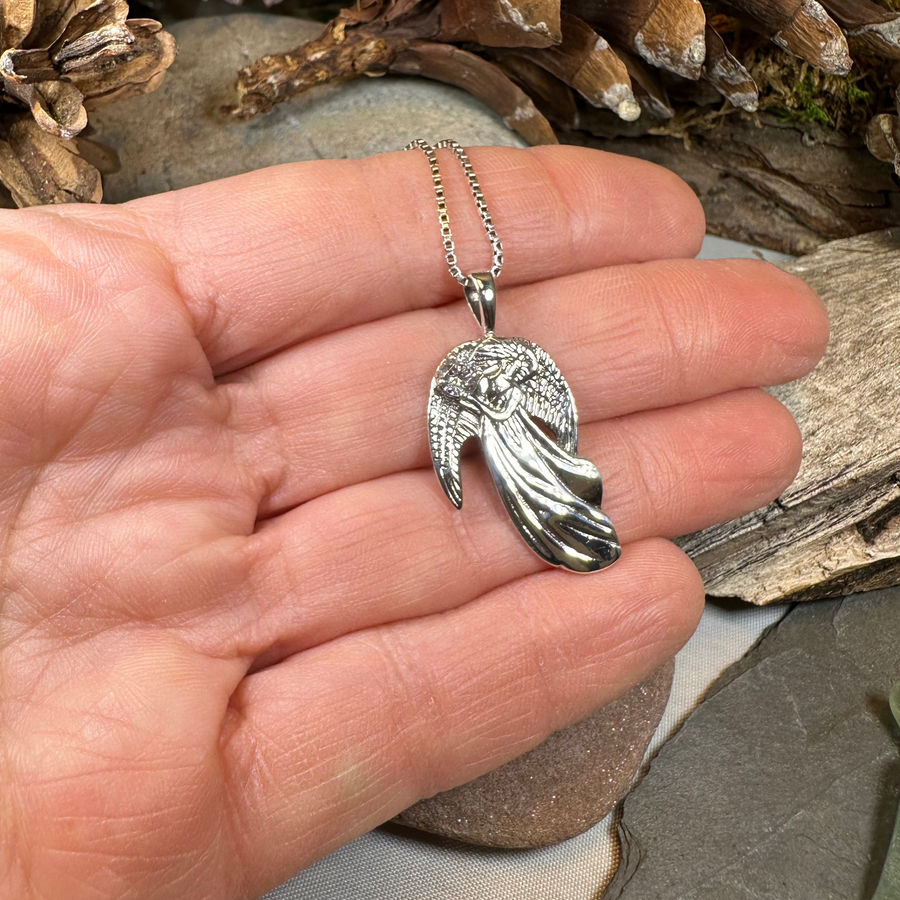 Adriel Angel Necklace in Sterling Silver