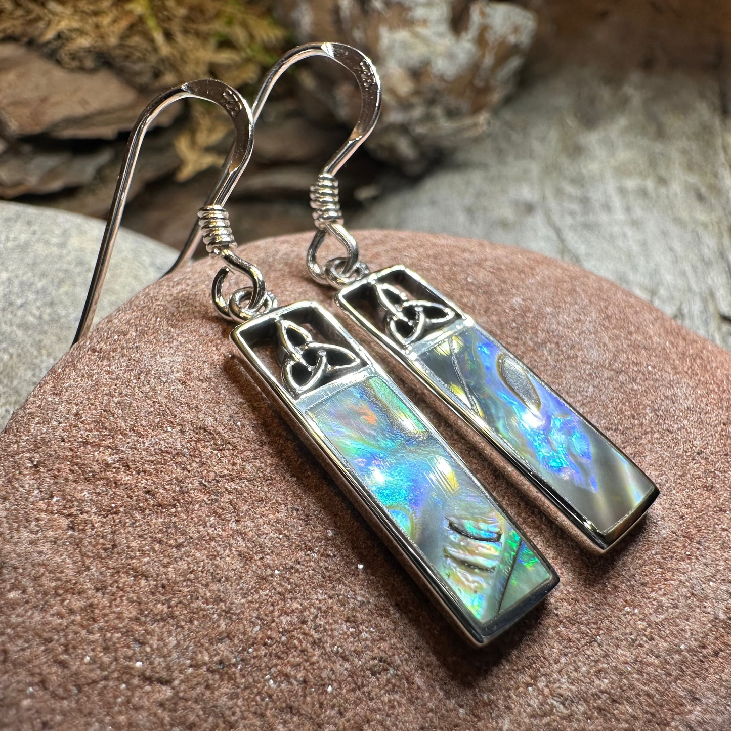 Celtic Trinity Knot Drop Earrings in sterling silver