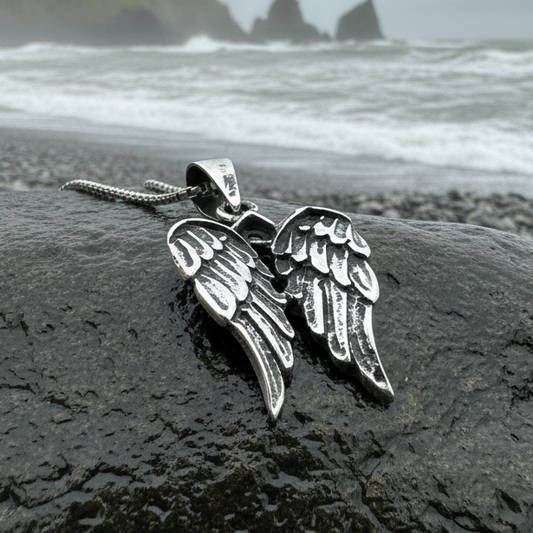 Gentle Angel Wings Necklace in Sterling Silver