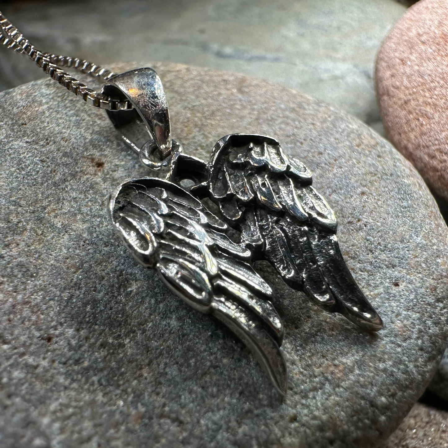 Gentle Angel Wings Necklace in Sterling Silver