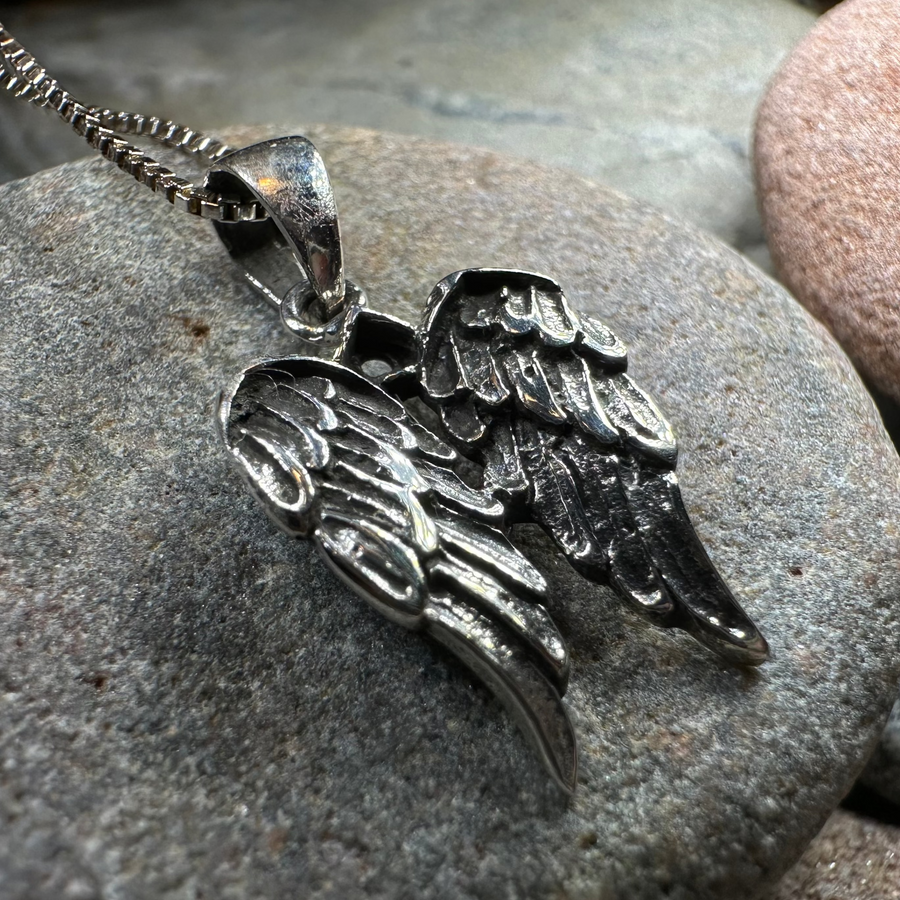 Gentle Angel Wings Necklace in Sterling Silver