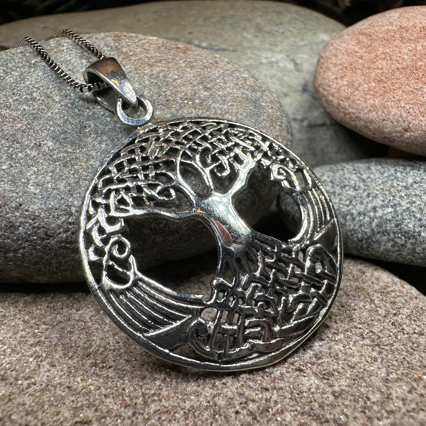 Eternal Celtic Tree of Life Necklace in Sterling Silver