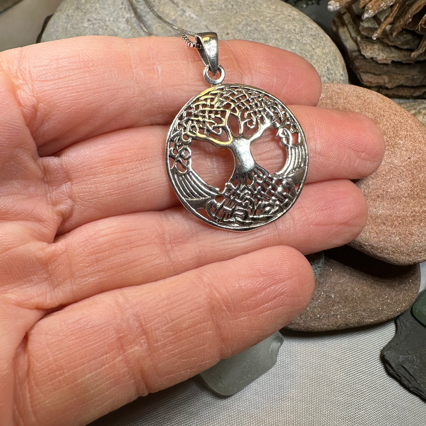 Eternal Celtic Tree of Life Necklace in Sterling Silver