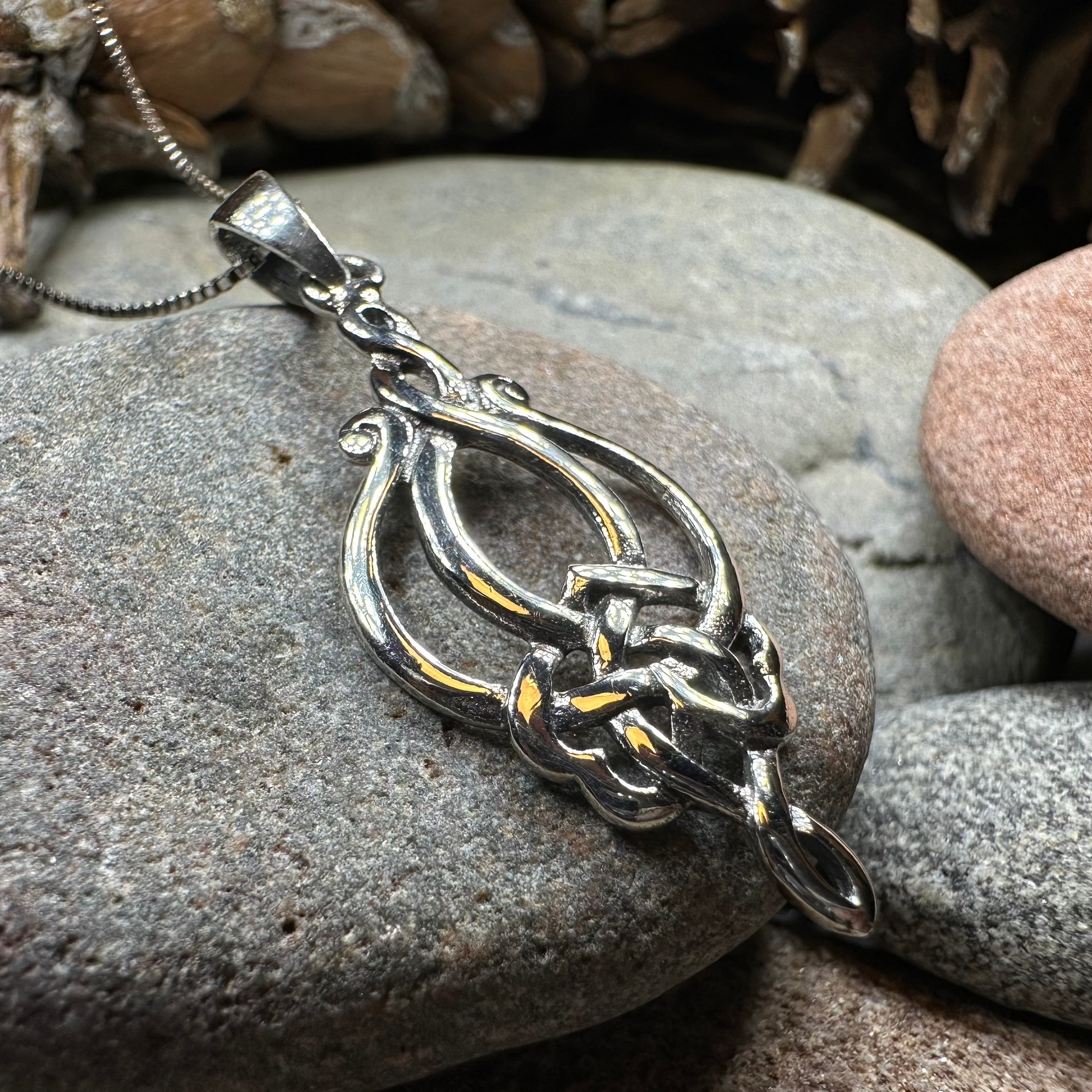 Olivia Celtic Knot Necklace in Sterling Silver — view 5