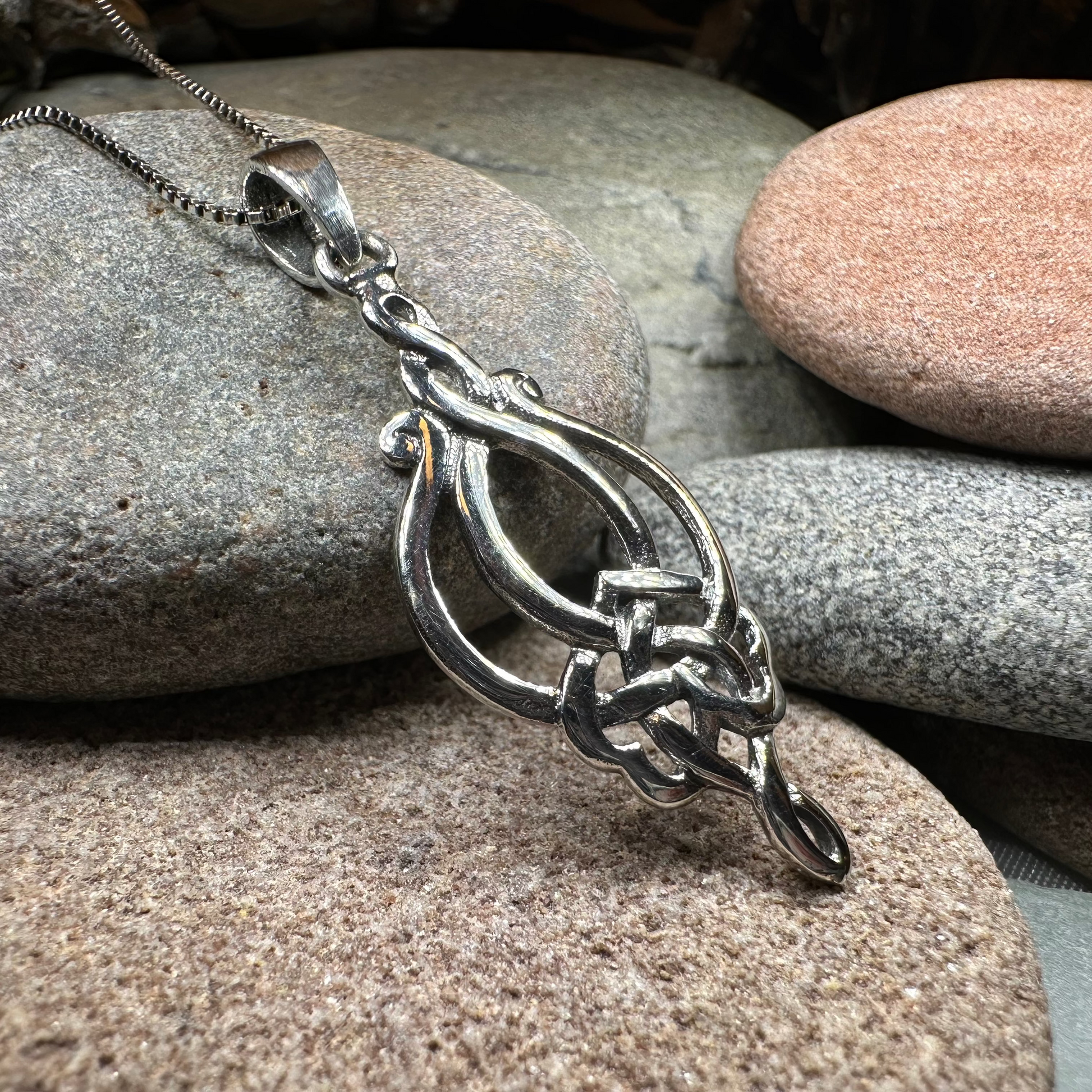 Olivia Celtic Knot Necklace in Sterling Silver — view 4
