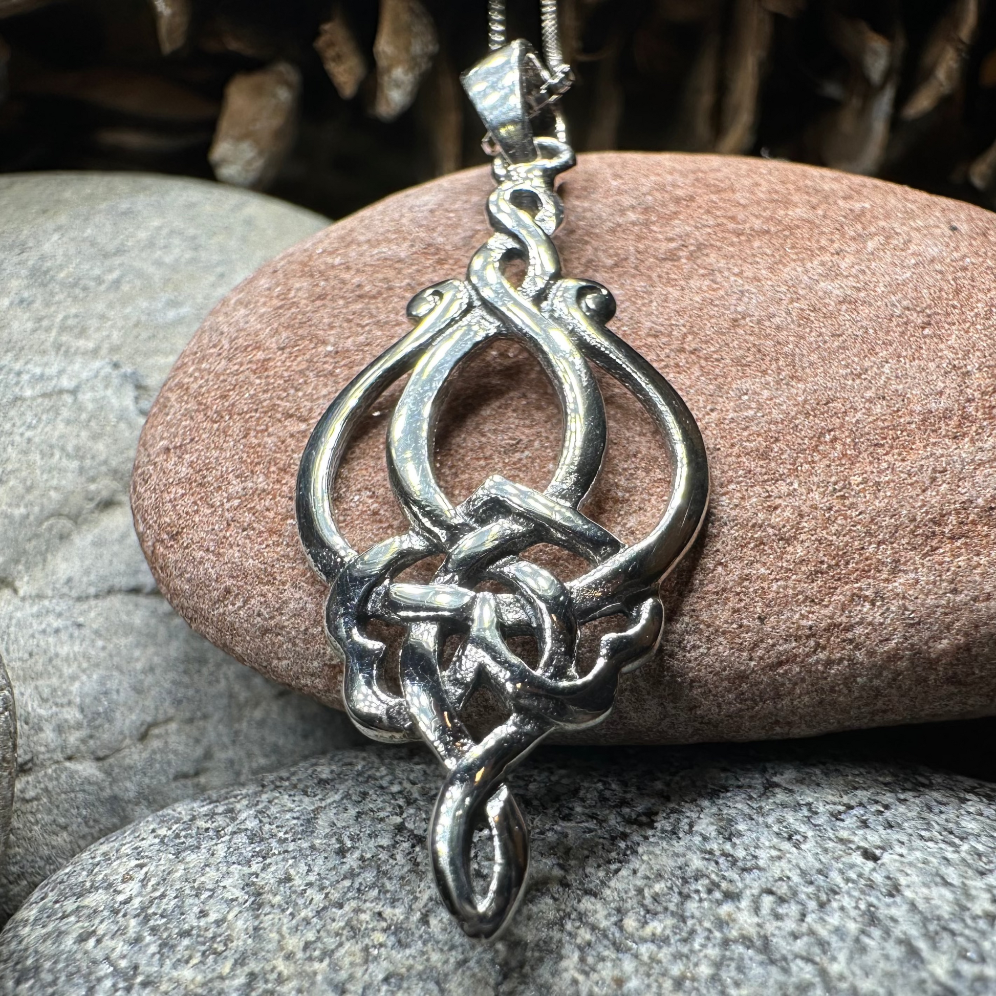 Olivia Celtic Knot Necklace in Sterling Silver — view 6
