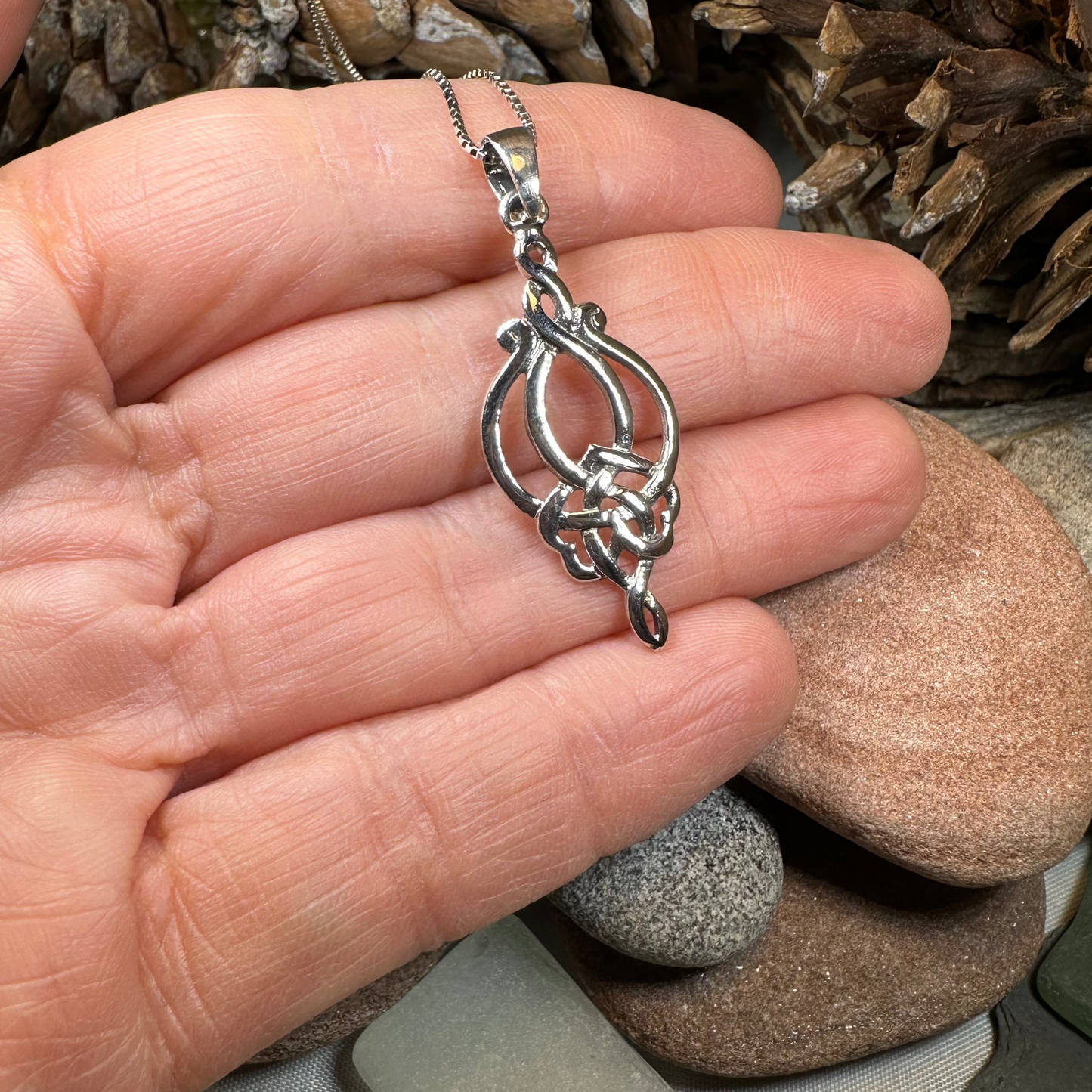 Olivia Celtic Knot Necklace in Sterling Silver — view 3