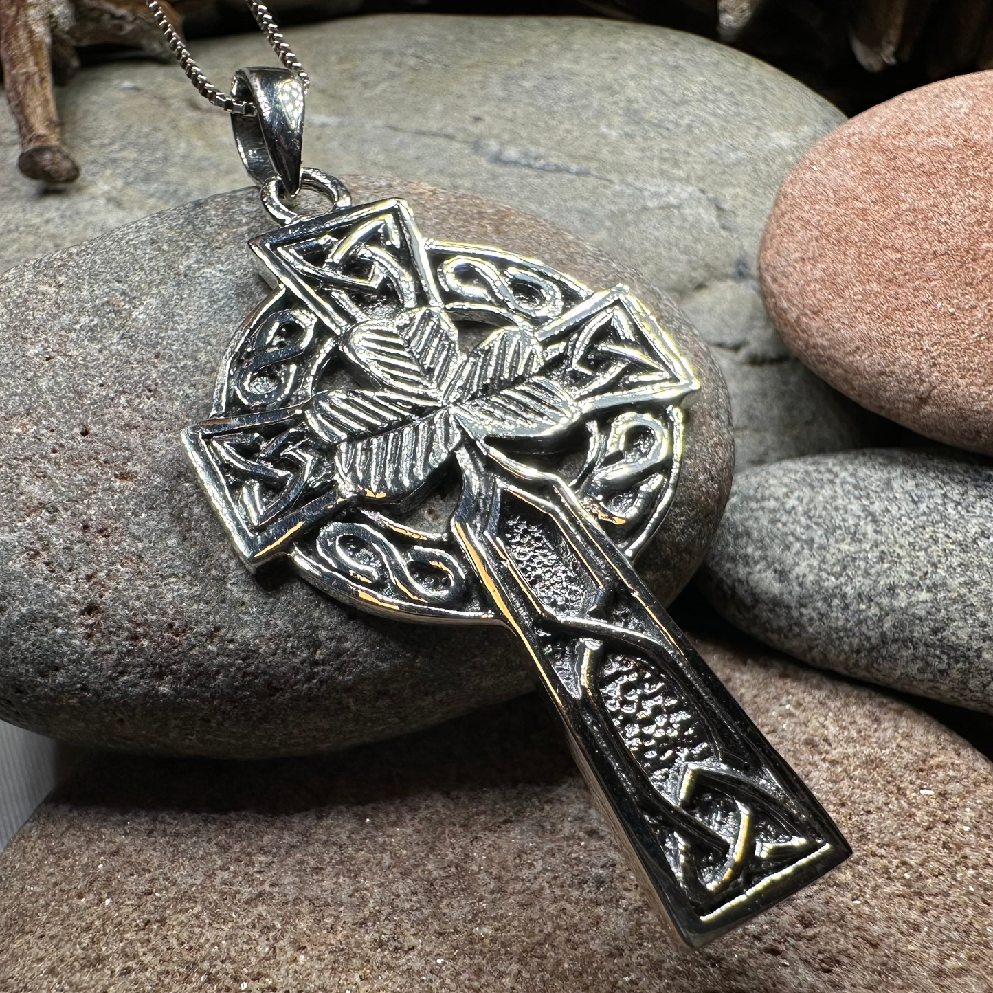 Collins Celtic Cross Shamrock Necklace