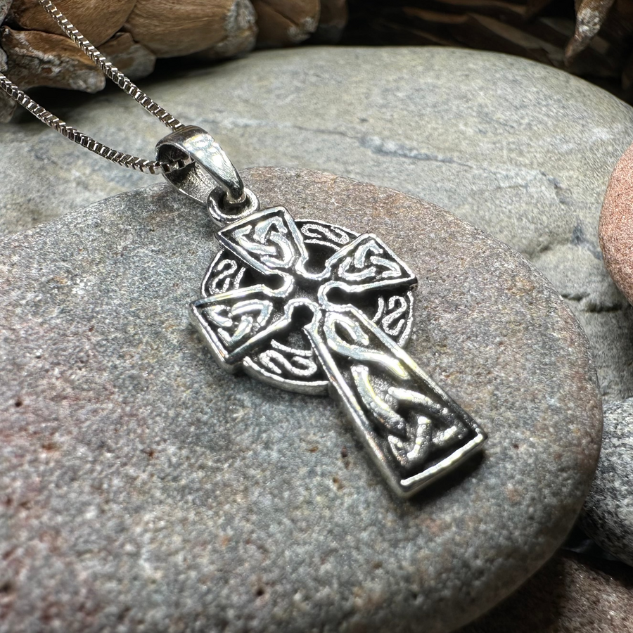 Celtic Cross Necklace in Sterling Silver