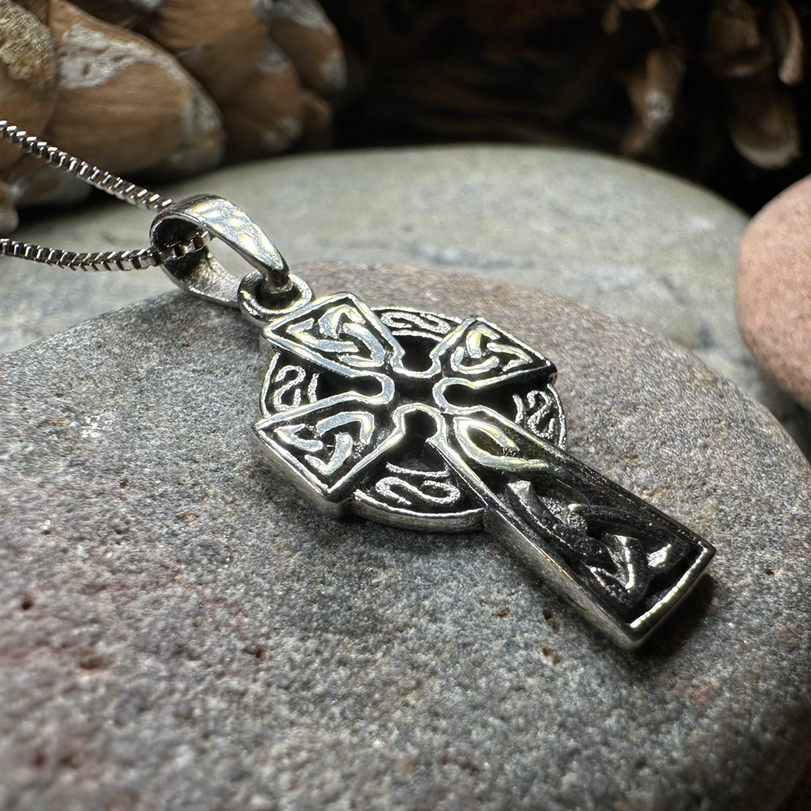 Celtic Cross Necklace in Sterling Silver