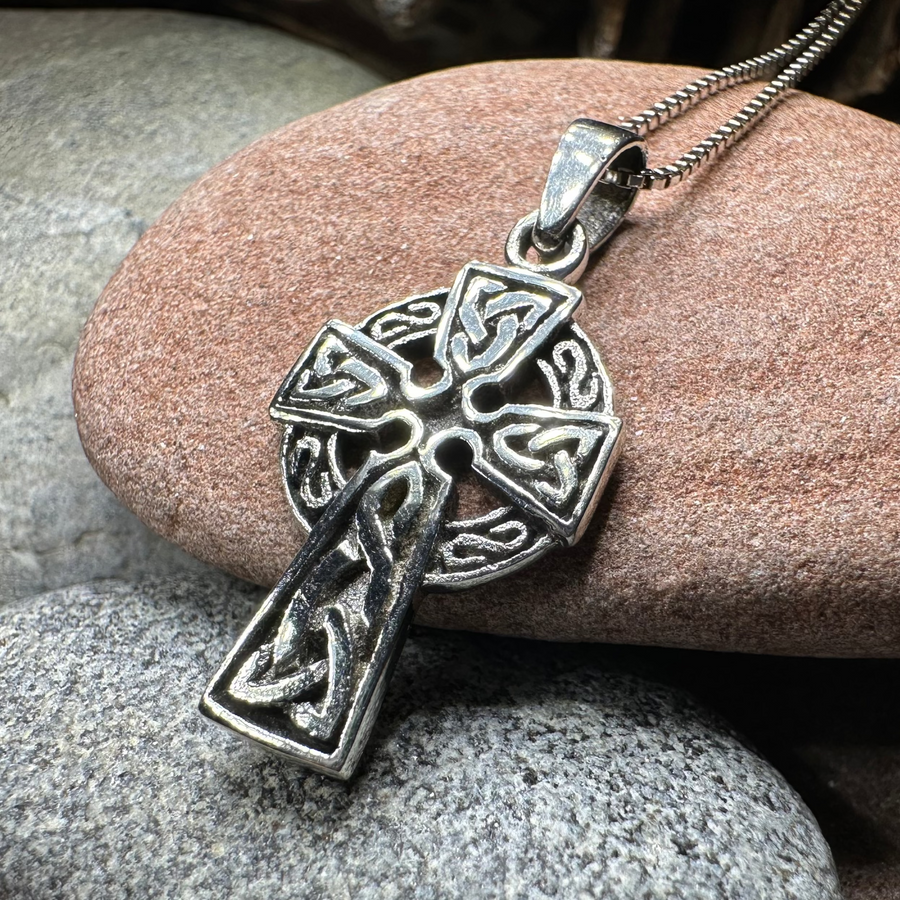 Celtic Cross Necklace in Sterling Silver