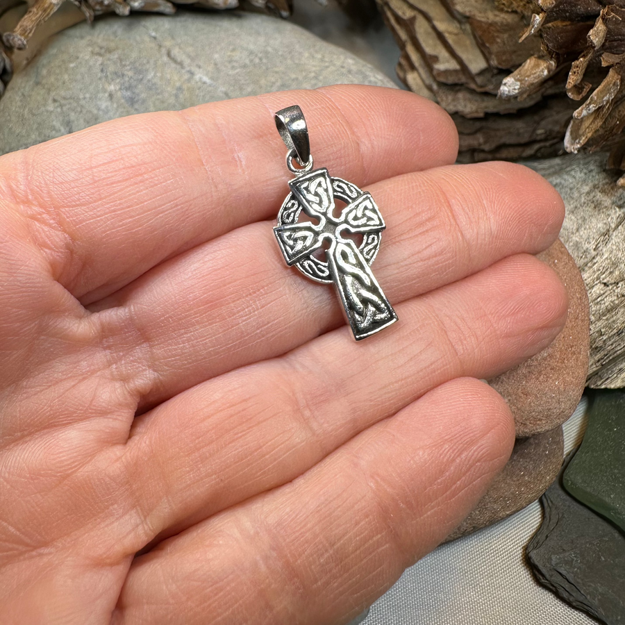 Celtic Cross Necklace in Sterling Silver