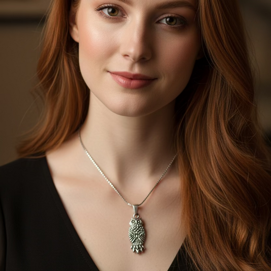 The Guardian Owl Necklace in Sterling Silver