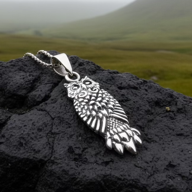 The Guardian Owl Necklace in Sterling Silver
