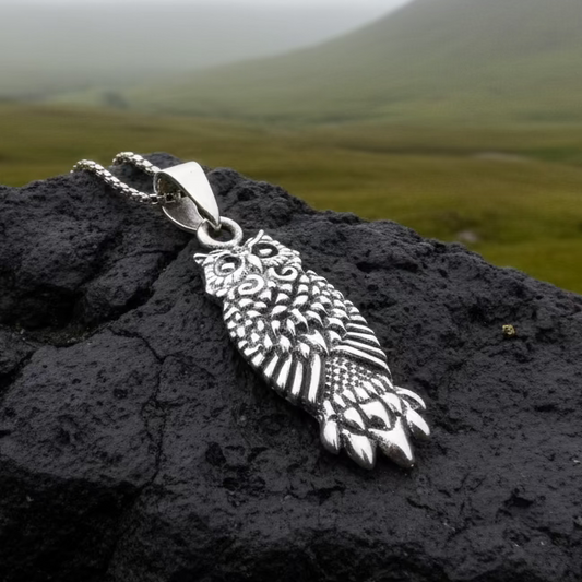 The Guardian Owl Necklace in Sterling Silver