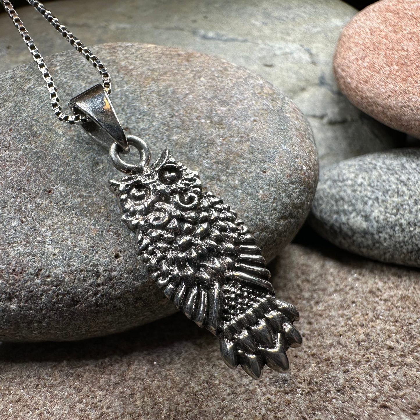 The Guardian Owl Necklace in Sterling Silver — view 6